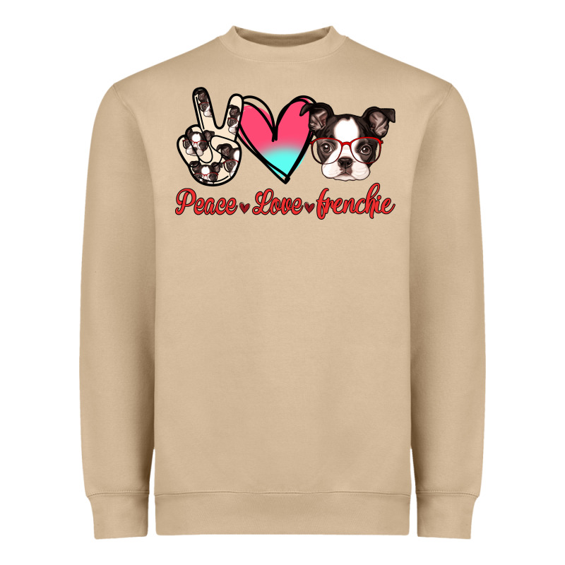 Peace Love Frenchie Heavyweight Sweatshirt by Jasminsmagicworld | Teevron