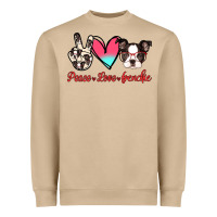 Mushroom Peace Love Frenchie Heavyweight Sweatshirt - Jasminsmagicworld