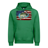 Emerald American Flag Fish Urban Hoodie - Jasminsmagicworld
