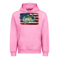 Fuchsia Pink American Flag Fish Urban Hoodie - Jasminsmagicworld