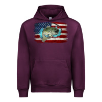 Mauve Wine American Flag Fish Urban Hoodie - Jasminsmagicworld