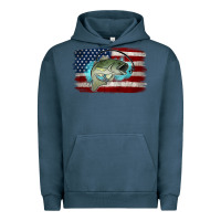 Pigment Midnight Navy American Flag Fish Urban Hoodie - Jasminsmagicworld