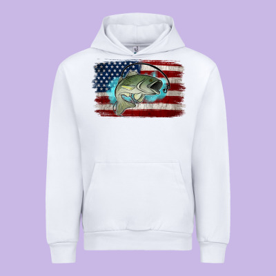 American Flag Fish Urban Hoodie Designed By Jasminsmagicworld