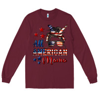 Burgundy All American Mama Mother's Day Long Sleeve Tee - LillyAllenDesigns