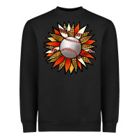 Black Baseball Sunflower Heavyweight Sweatshirt - Jasminsmagicworld