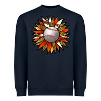 Navy Baseball Sunflower Heavyweight Sweatshirt - Jasminsmagicworld