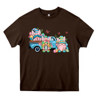 Chocolate Brown Easter gnomes truck Heavy Core Tee - OliviaCreatesArt