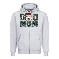 Heather Grey Christmas Dog Mom Husky Zipper Hoodie - RanaPortraitStore