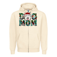 Sandshell Christmas Dog Mom Husky Zipper Hoodie - RanaPortraitStore