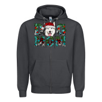 Smoke Christmas Dog Mom Husky Zipper Hoodie - RanaPortraitStore