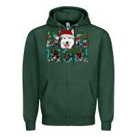 Sports Green Christmas Dog Mom Husky Zipper Hoodie - RanaPortraitStore