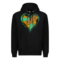 Black Sunflower Heart Premium Hoodie - Jasminsmagicworld