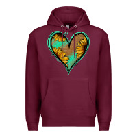 Burgundy Sunflower Heart Premium Hoodie - Jasminsmagicworld