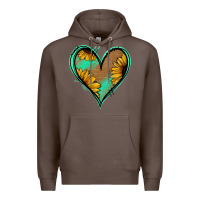 Coffee Sunflower Heart Premium Hoodie - Jasminsmagicworld