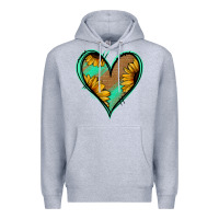 Heather Grey Sunflower Heart Premium Hoodie - Jasminsmagicworld