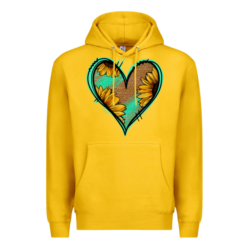 Sunflower Heart Premium Hoodie by Jasminsmagicworld | Teevron