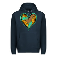 Navy Sunflower Heart Premium Hoodie - Jasminsmagicworld