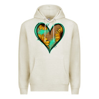 Oatmeal Heather Sunflower Heart Premium Hoodie - Jasminsmagicworld