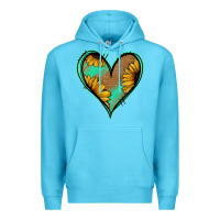 Ocean Blue Sunflower Heart Premium Hoodie - Jasminsmagicworld