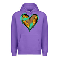 Purple Sunflower Heart Premium Hoodie - Jasminsmagicworld