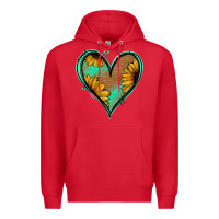 Red Sunflower Heart Premium Hoodie - Jasminsmagicworld