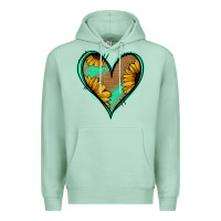 Seafoam Sunflower Heart Premium Hoodie - Jasminsmagicworld