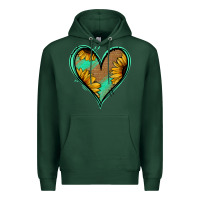 Sports Green Sunflower Heart Premium Hoodie - Jasminsmagicworld