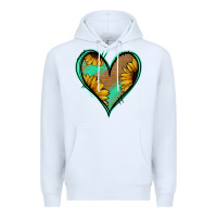 White Sunflower Heart Premium Hoodie - Jasminsmagicworld