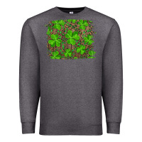 Charcoal Heather st patrick's day shamrock and leopard distressed background Premium Sweatshirt - RanaPortraitStore