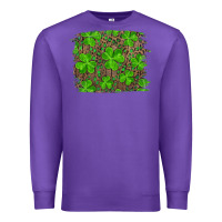 Purple st patrick's day shamrock and leopard distressed background Premium Sweatshirt - RanaPortraitStore