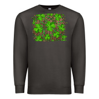 Smoke st patrick's day shamrock and leopard distressed background Premium Sweatshirt - RanaPortraitStore
