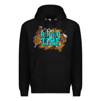 Black rodeo time  with leopard and cowhide Premium Hoodie - Artiststas