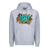 Heather Grey rodeo time  with leopard and cowhide Premium Hoodie - Artiststas
