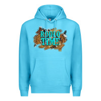 Ocean Blue rodeo time  with leopard and cowhide Premium Hoodie - Artiststas