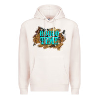 Pale Pink rodeo time  with leopard and cowhide Premium Hoodie - Artiststas