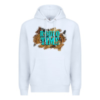 White rodeo time  with leopard and cowhide Premium Hoodie - Artiststas