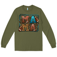 Army Green American Football Mama Mother's Day Long Sleeve Tee - LillyAllenDesigns