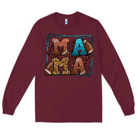 Burgundy American Football Mama Mother's Day Long Sleeve Tee - LillyAllenDesigns