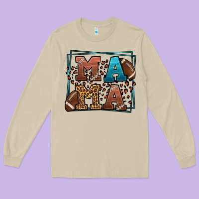 American Football Mama Mother's Day Long Sleeve Tee Designed By Lillyallendesigns