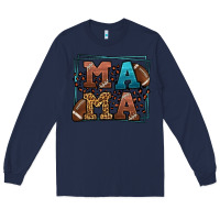 Navy American Football Mama Mother's Day Long Sleeve Tee - LillyAllenDesigns