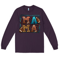 Plum American Football Mama Mother's Day Long Sleeve Tee - LillyAllenDesigns