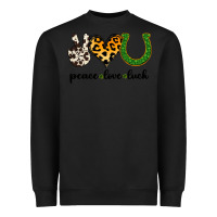 Black Peace Love Luck Heavyweight Sweatshirt - Jasminsmagicworld