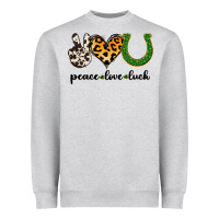 Heather Grey Peace Love Luck Heavyweight Sweatshirt - Jasminsmagicworld