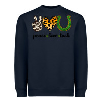 Navy Peace Love Luck Heavyweight Sweatshirt - Jasminsmagicworld