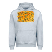 Heather Grey School Bus Pattern Urban Hoodie - Jasminsmagicworld