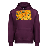 Mauve Wine School Bus Pattern Urban Hoodie - Jasminsmagicworld