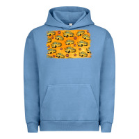 Pigment Pebble Blue School Bus Pattern Urban Hoodie - Jasminsmagicworld