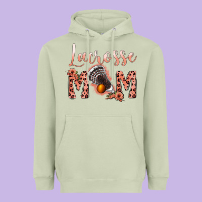 Pink Lacrose Mom Heavyweight Hoodie Designed By Jasminsmagicworld