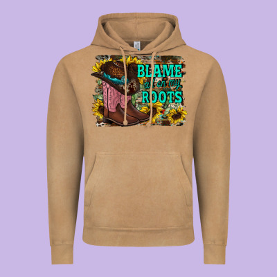 Blame All On My Roots Vintage Hoodie Designed By Racoondesign