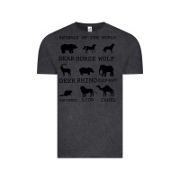 Vintage Black Anımals Of The World Vintage Tee - Bettercallsaul